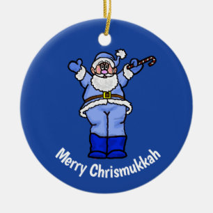Glada Chrismukkah Santa Orament Julgransprydnad Keramik