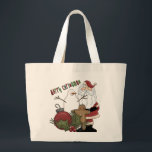 Glada Christma Santa Jumbo Tygkasse<br><div class="desc">Är vad jul utan den själva stora manen? God jul Santa är ett mycket traditionellt långt som ska hjälpas att fira jul och hjälper bestämt,  t-spridning juljubel. Designen presenterar jultomten,  snögubbe,  och den ljust rödbrun manen,  med jul klumpa ihop sig,  heligan och textgod jul.</div>