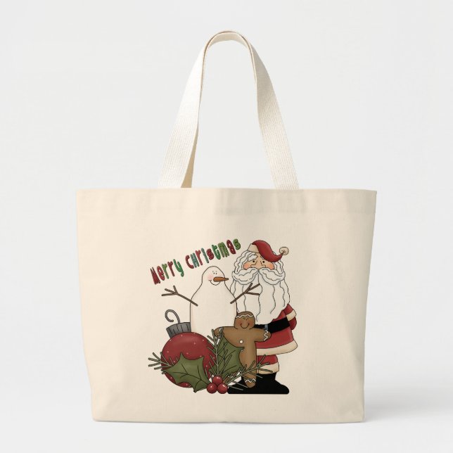 Glada Christma Santa Jumbo Tygkasse (Framsidan)