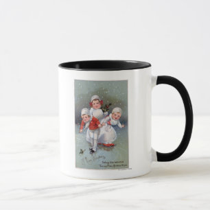 Glada ChristmasLittle lurar skridskoåkning Mugg