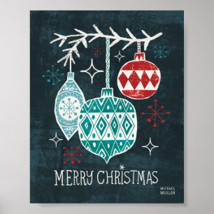Glada Christmastime prydnadar Poster
