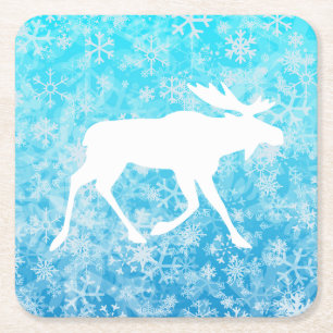 Glada Christmoose Underlägg Papper Kvadrat