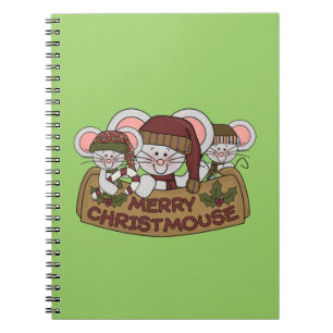 Glada Christmouse Anteckningsbok Med Spiral