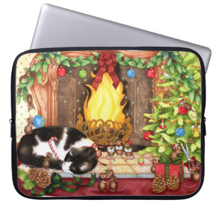 Glada Christmouse - gullig helgdagdjurkonst Laptop Sleeve