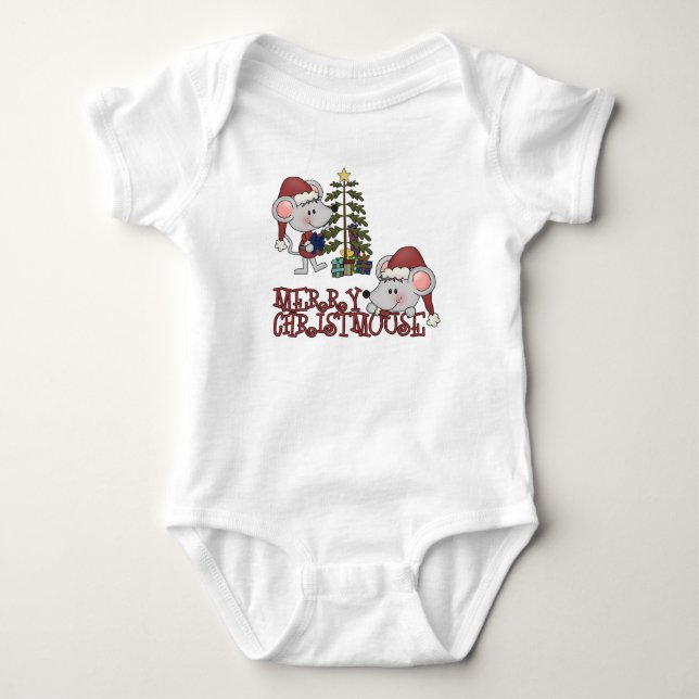 Glada Christmouse med träd T-shirt (Framsida)