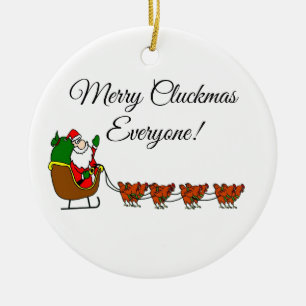 Glada Cluckmas alla! Prydnad Julgransprydnad Keramik