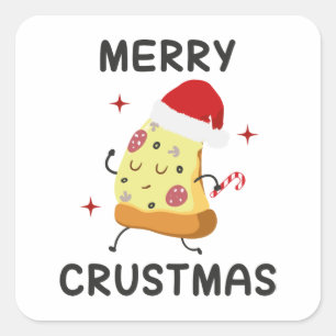 Glada Crustmas Fyrkantigt Klistermärke