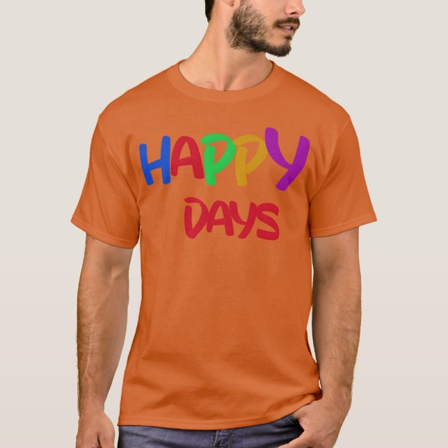 glada dagar 80-talsfamilj t shirt (Framsida)