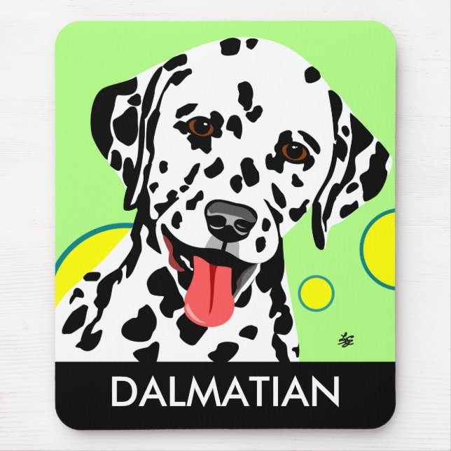 Glada dalmatiner hund musmattor (Framsidan)