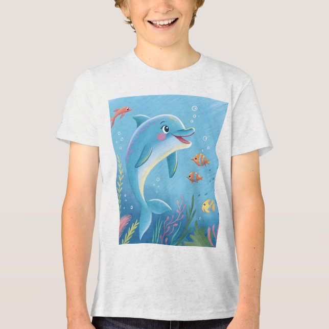 Glada delfinögonblick t shirt (Framsida)