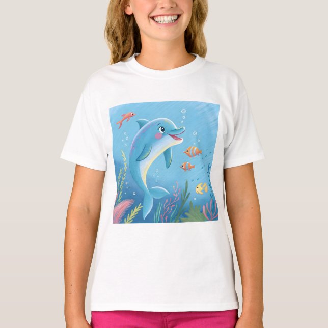Glada delfinögonblick t shirt (Framsida)