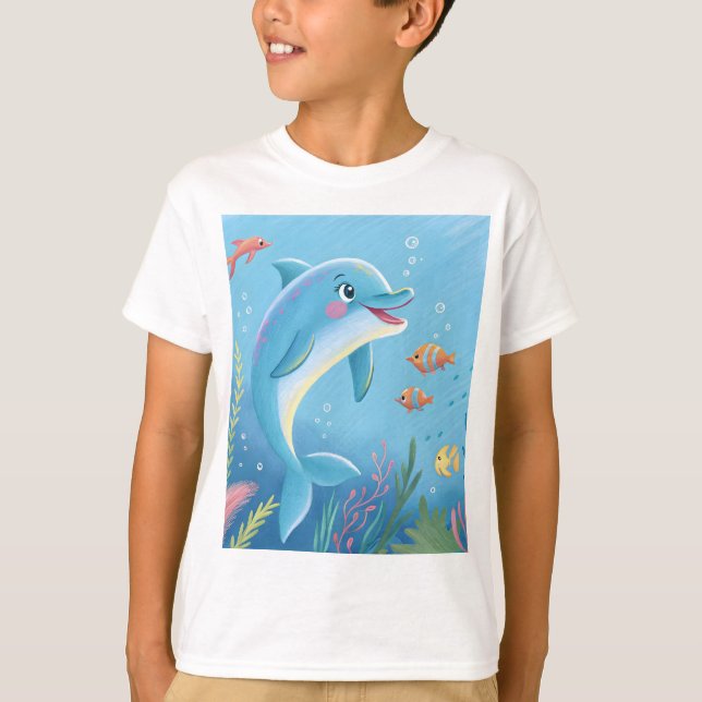 Glada delfinögonblick t shirt (Framsida)