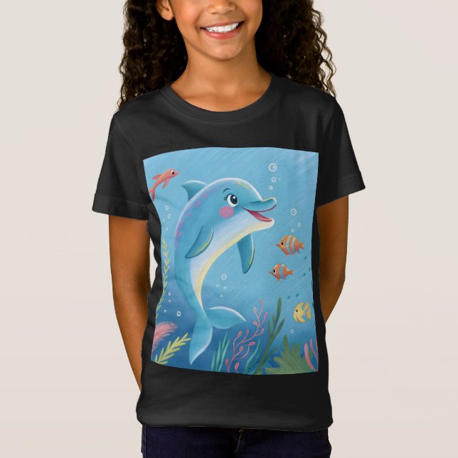 Glada delfinögonblick t shirt (Framsida)
