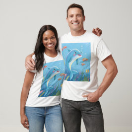 Glada delfinögonblick t shirt