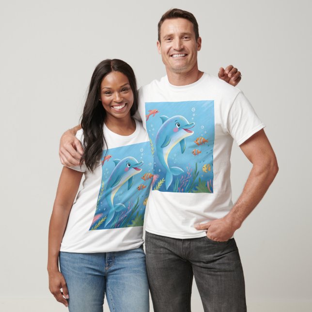 Glada delfinögonblick t shirt (Unisex)