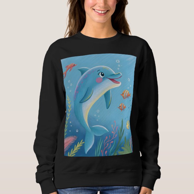 Glada delfinögonblick t shirt (Framsida)