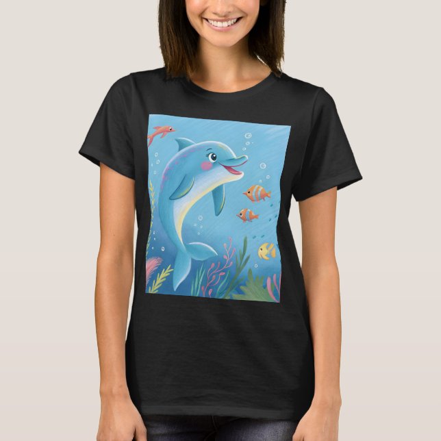 Glada delfinögonblick t shirt (Framsida)
