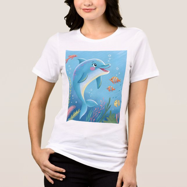 Glada delfinögonblick t shirt (Framsida)