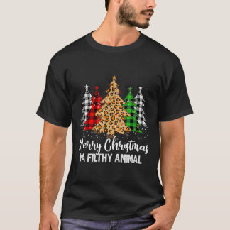 Glada Djur Smutsiga Ja Plaid Träd Pyjamas T Shirt