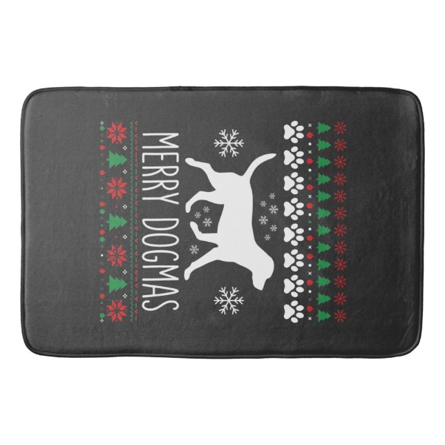 Glada Dogmas Jul Hund Vektor Badrumsmatta (Framsidan)
