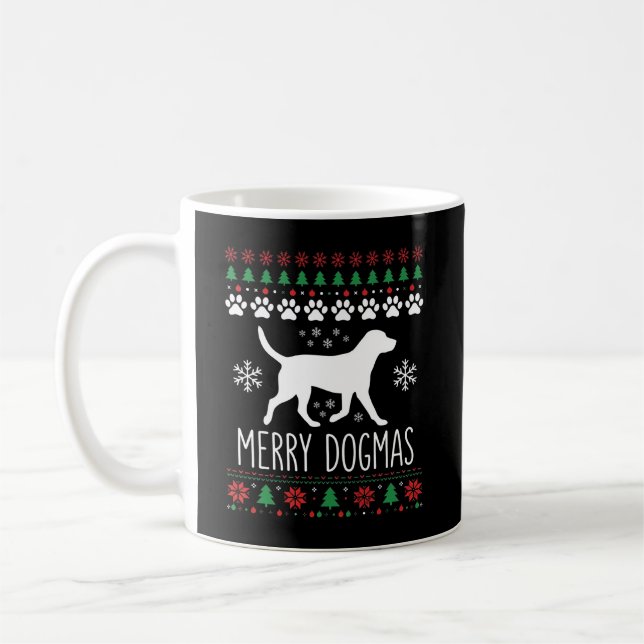 Glada Dogmas Jul Hund Vektor Kaffemugg (Vänster)