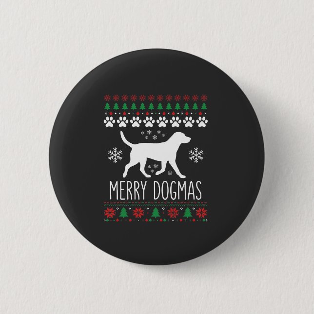Glada Dogmas Jul Hund Vektor Knapp (Framsida)