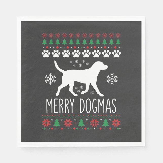 Glada Dogmas Jul Hund Vektor Pappersservett (Framsidan)