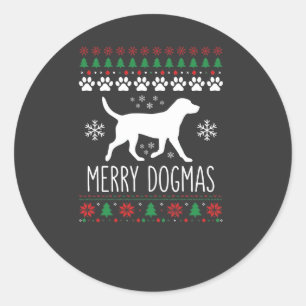 Glada Dogmas Jul Hund Vektor Runt Klistermärke
