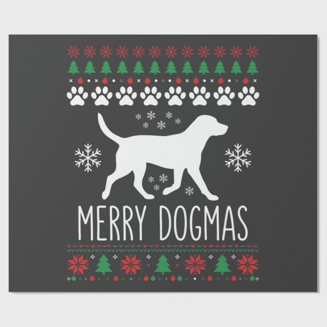 Glada dogmer jul hund vektor presentpapper (Platt)