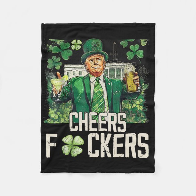 Glada Ers St Patricks Day Roligt Drickande Öl Sant Fleecefilt (Framsidan)