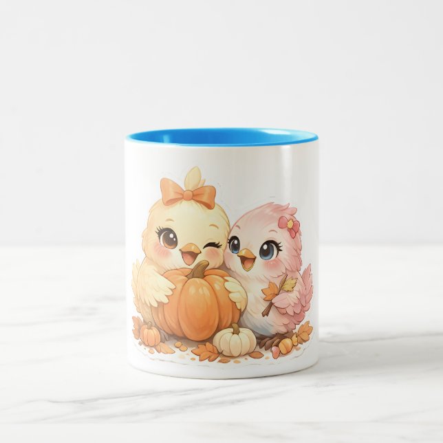 Glada Fågelvänner Halloween Kaffe Mugg (Center)