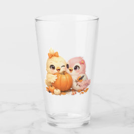 Glada fågelvänner Halloween-pumpa Glaskopp