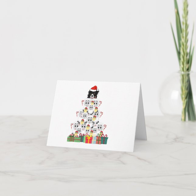 Glada fårbeteferier jul kort (Framsida)