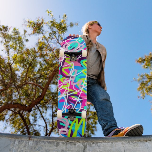 Glada färger Modern Abstrakt  Mini Skateboard Bräda 18,5 Cm (Utomhus 1)