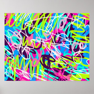 Glada färger Modern Abstrakt Poster