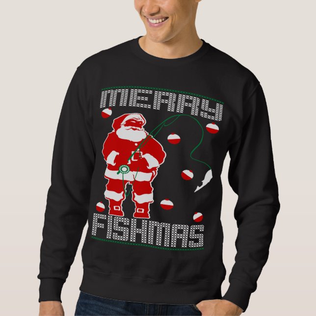 Glada Fishmas Santa Sweatshirt (Framsida)