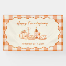 Glada Friendsgiving Orange Gingham