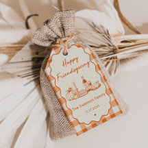 Glada Friendsgiving Orange Gingham