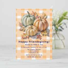 Glada Friendsgiving-pumpor & höstlöv Inbjudningar