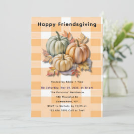 Glada Friendsgiving-pumpor & höstlöv Inbjudningar