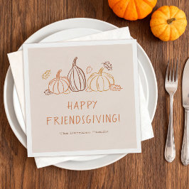 Glada Friendsgiving Tack till Thanksgiving Pumpa D Pappersservett