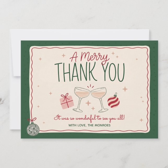Glada Friendsmas Högtidspartaj Tack Kort (Framsida)