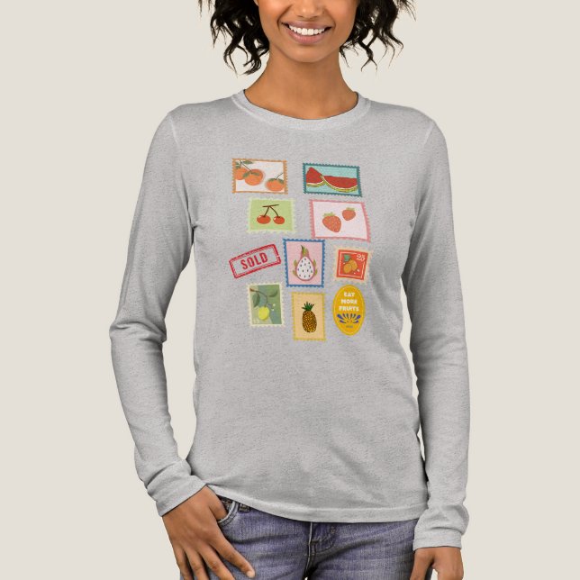 Glada fruktfrimärken intressanta t shirt (Framsida)