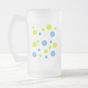 Glada Funky Gula Blå Bubblor Frostat Ölglas