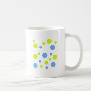Glada Funky Gula Blå Bubblor Kaffemugg