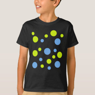 Glada Funky Gula Blå Bubblor T-shirt