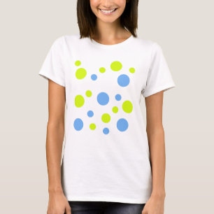 Glada Funky Gula Blå Bubblor Tee
