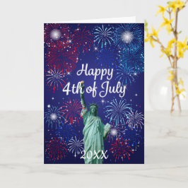 Glada fyrverkerier på självständighetsdagen kort