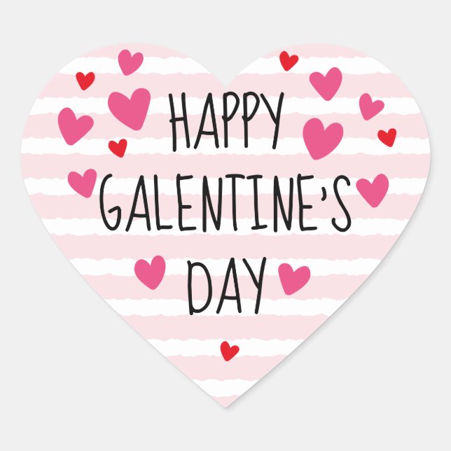 Glada Galentine-dagen Hjärtsticker Hjärtformat Klistermärke (Framsida)