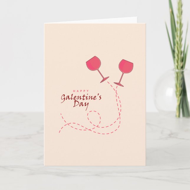Glada Galentine's dag-kort Helgkort (Framsida)